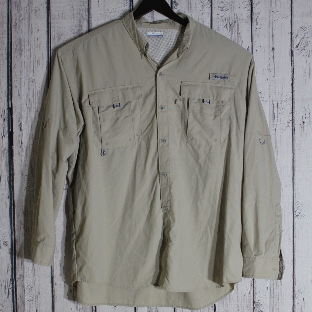 Columbia Long Sleeve Mens Button Down PFG Shirt